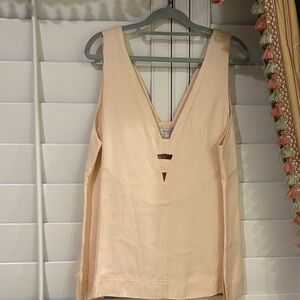 Reiss Cream V-Neck Tank Top